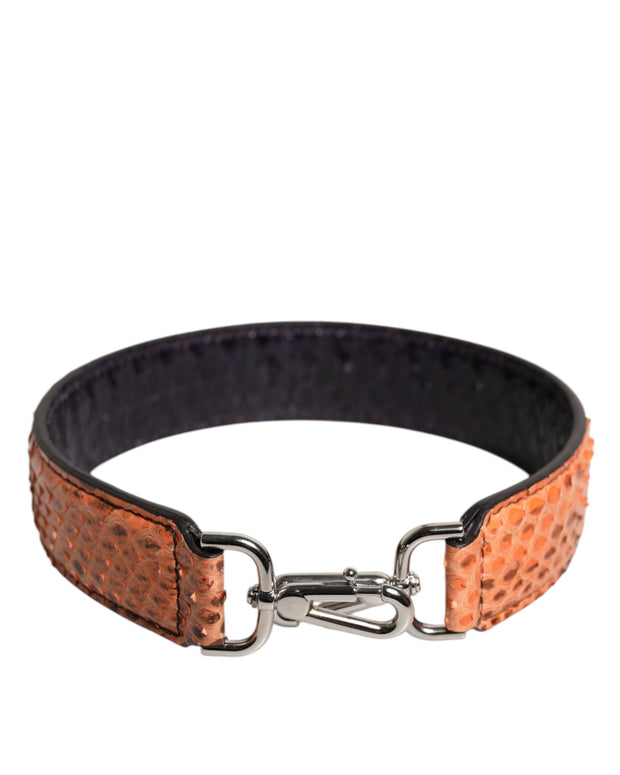 Black Beige Exotic Leather Bag Shoulder Strap