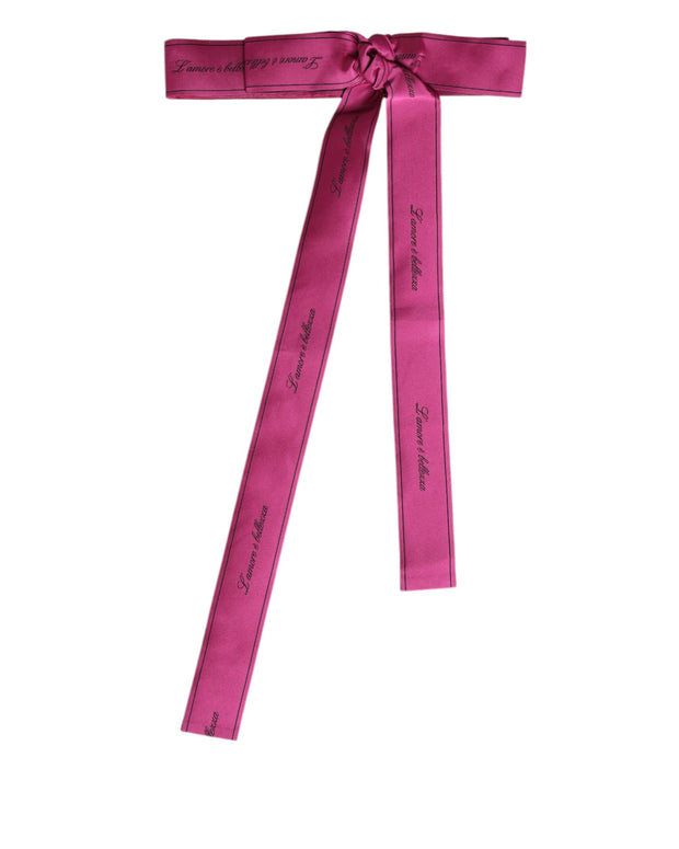 Pink Waist Ribbon Wide Bow Logo Belt