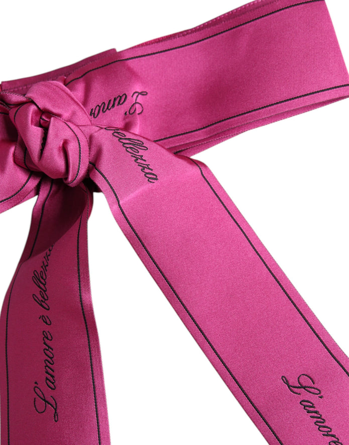 Pink Waist Ribbon Wide Bow Logo Belt