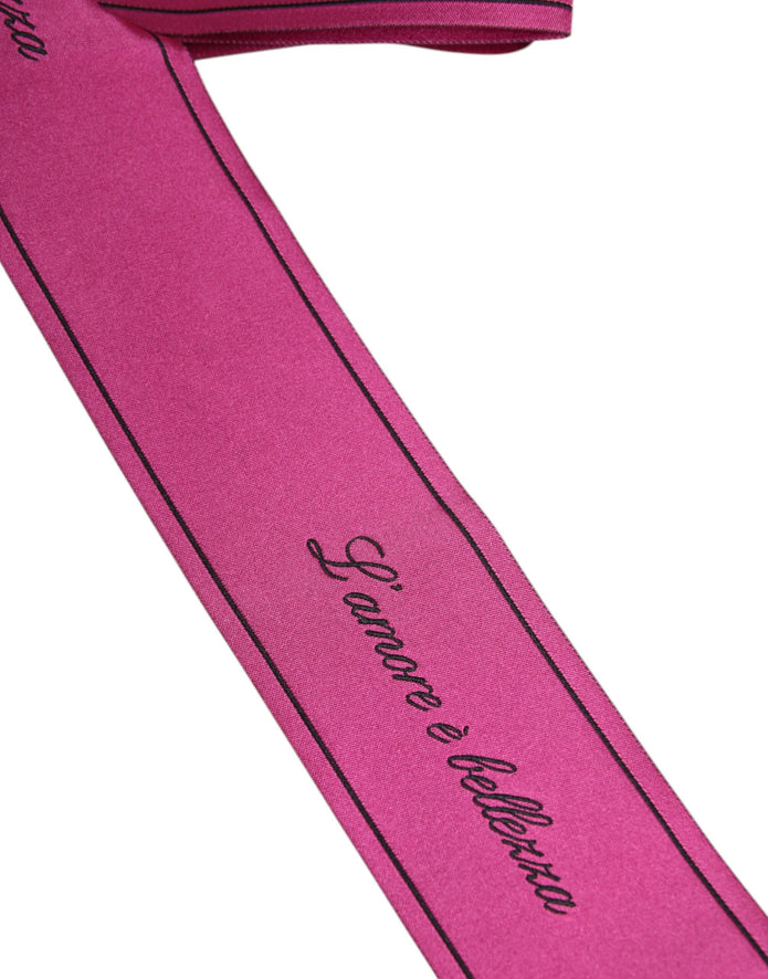 Pink Waist Ribbon Wide Bow Logo Belt