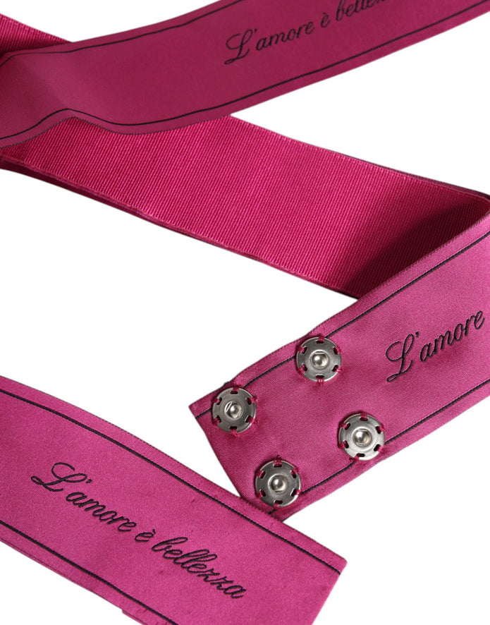 Pink Waist Ribbon Wide Bow Logo Belt