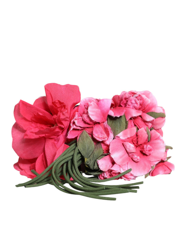 Multicolor Floral Applique Detail Tie Belt
