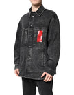 Black Logo Cotton Stretch Denim Jacket