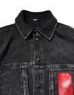 Black Logo Cotton Stretch Denim Jacket