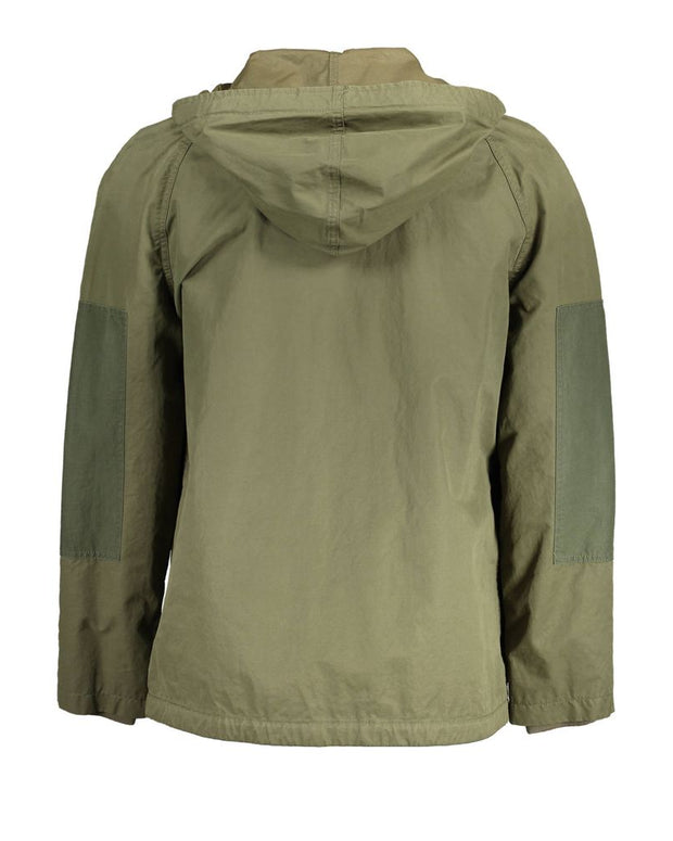 Green Cotton Men Jacket