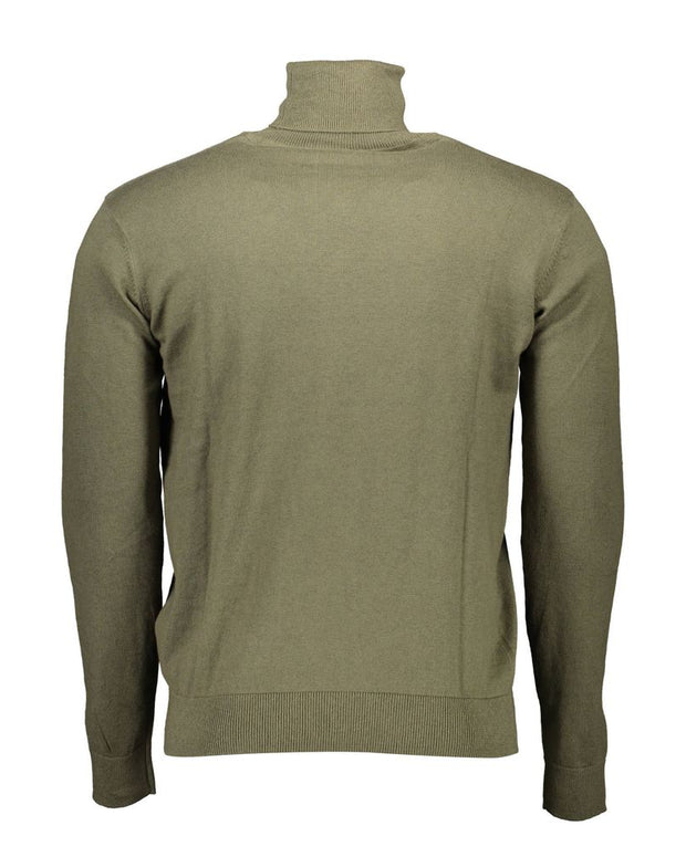 Green Cotton Men Sweater