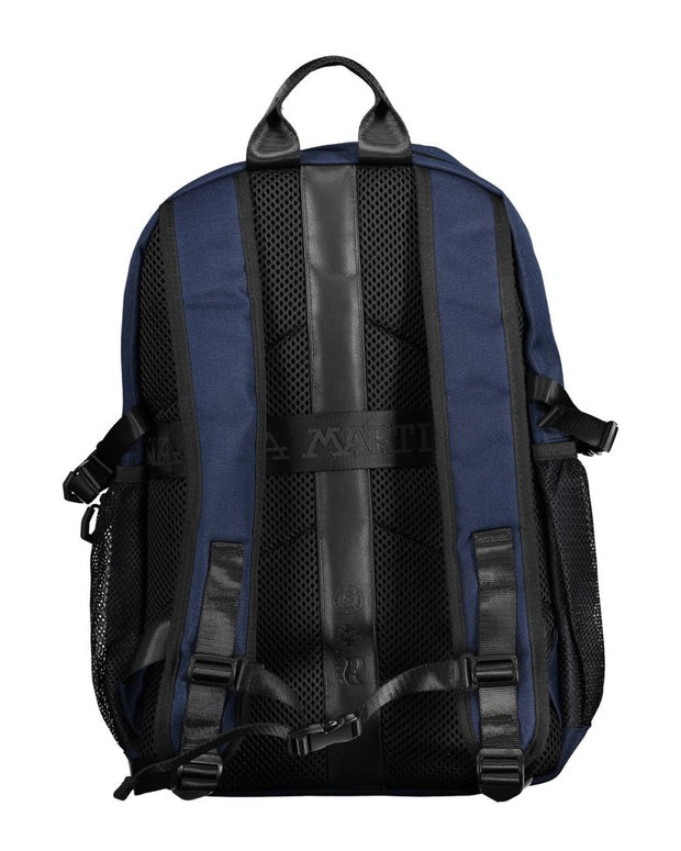 Blue Polyester Men Backpack
