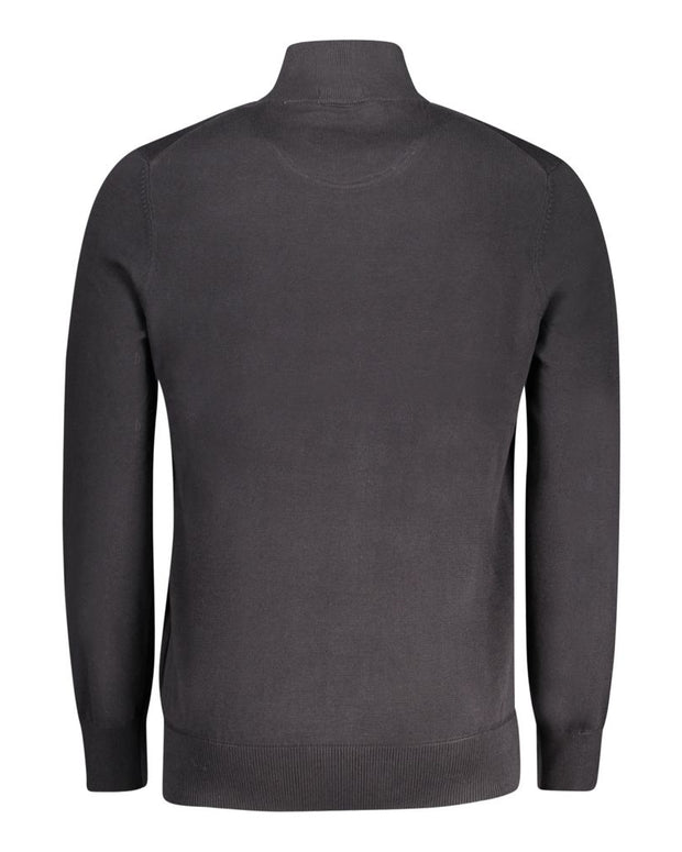 Black Cotton Men Sweater