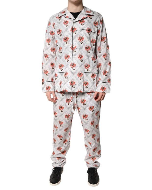 Multicolor Floral Print Cotton Pajama Set Sleepwear