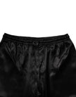 Black Silk Shirt Pants Pajama Set Sleepwear