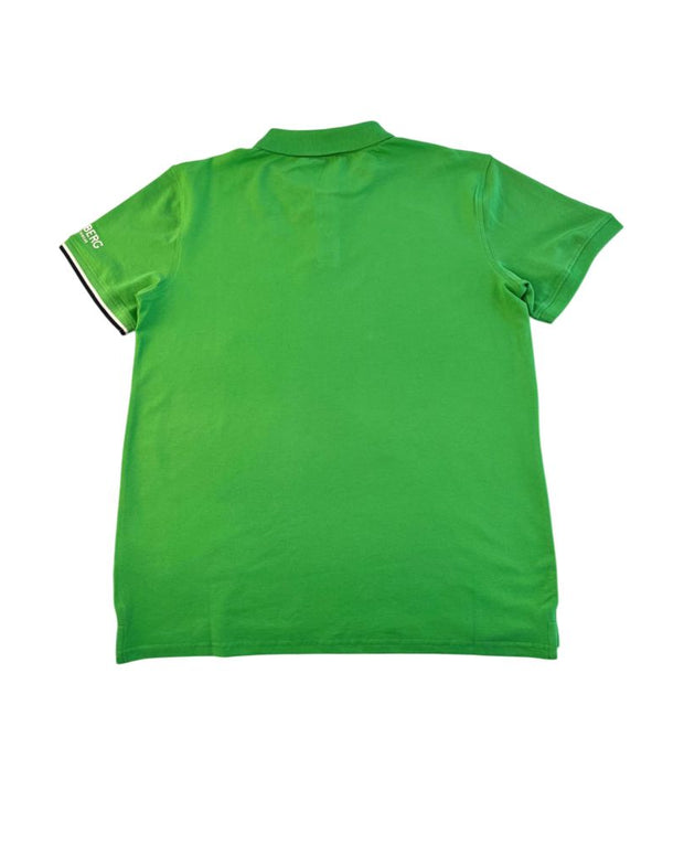 Green Cotton Men Polo Shirt