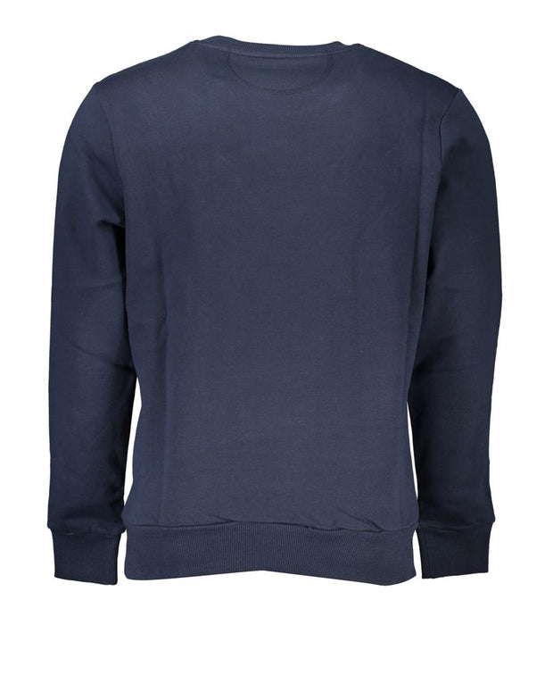 Chic Blue Crew Neck Embroidered Sweatshirt