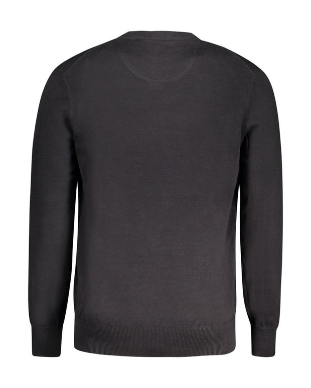 Black Cotton Men Sweater