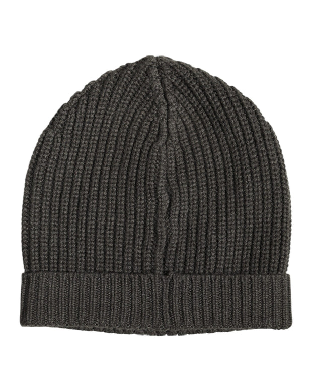 Dark Gray Cashmere Knit Winter Beanie Hat