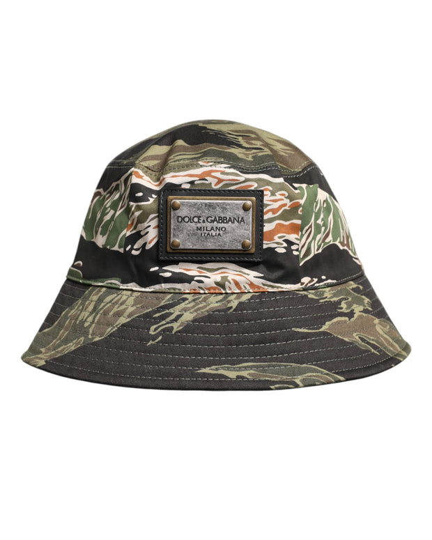 Multicolor DG Plaque Wide Brim Bucket Hat