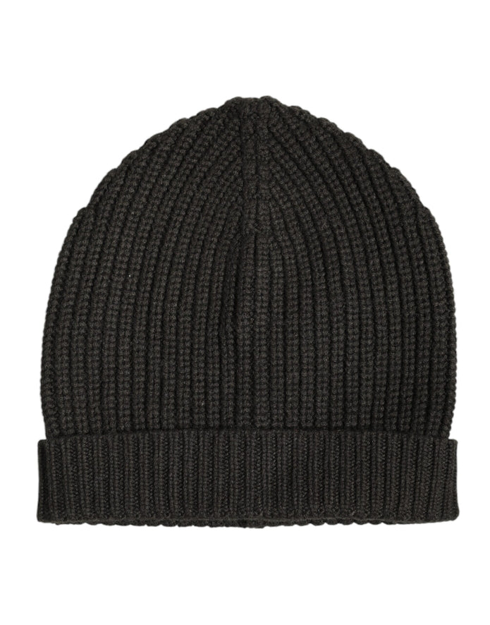 Dark Gray Cashmere Knit Winter Beanie Hat