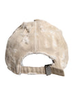 Beige Tattered Cotton 6 Panels Baseball Cap