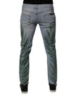 Light Blue Leaf Cotton Classic Men Denim Jeans
