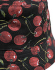 Black Cotton Printed Wide Brim Bucket Hat