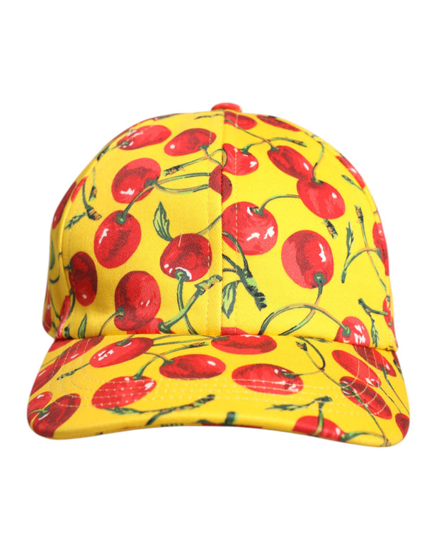 Yellow Cotton Printed 6 Panels Baseball Cap