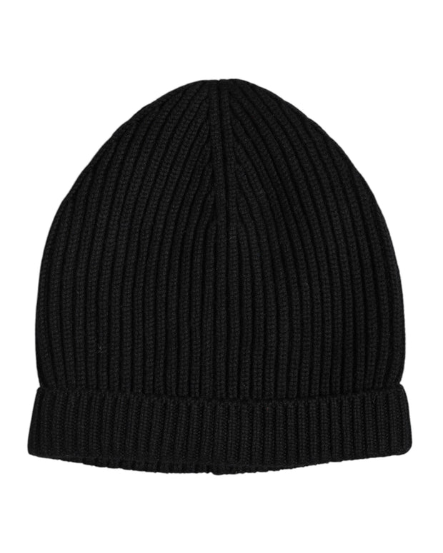 Black Cashmere Knitted Winter Beanie Hat