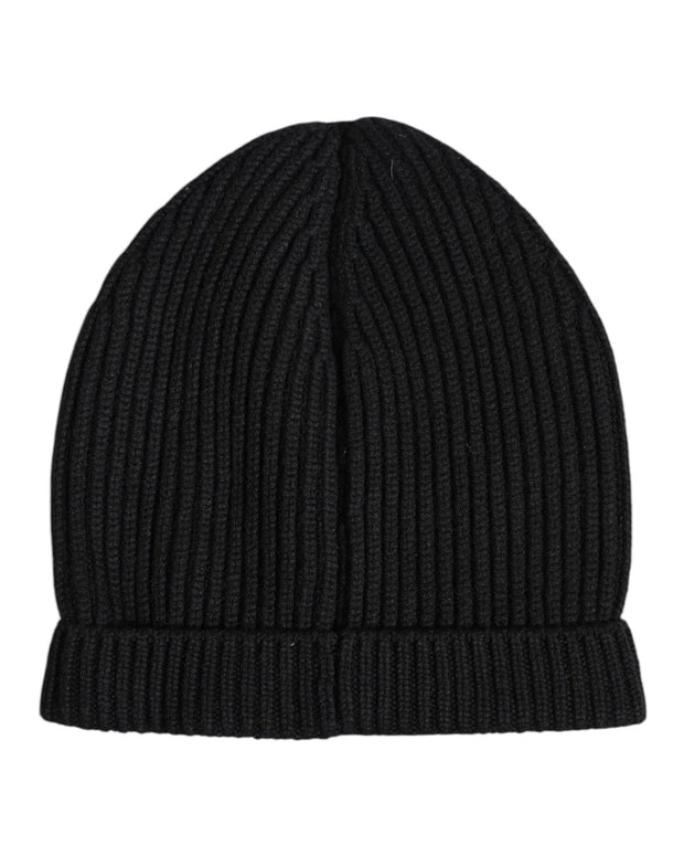 Black Cashmere Knitted Winter Beanie Hat