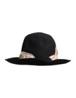 Black Logo Sequin Embroidery Wide Brim Hat