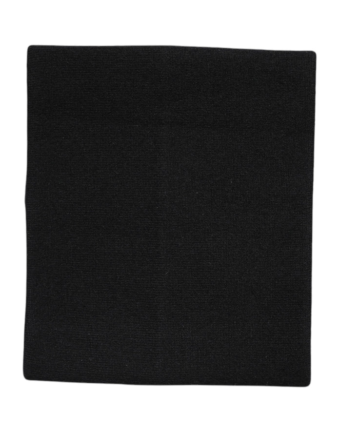Black Cashmere Knitted Neck Warmer Foulard Scarf