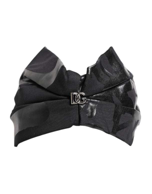 Black Nylon Stretch DG Logo Head Band Hat