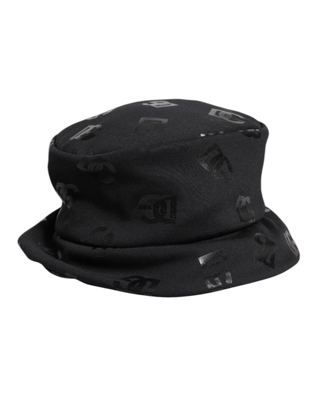 Black DG Monogram Polyester Jacquard Bucket Hat