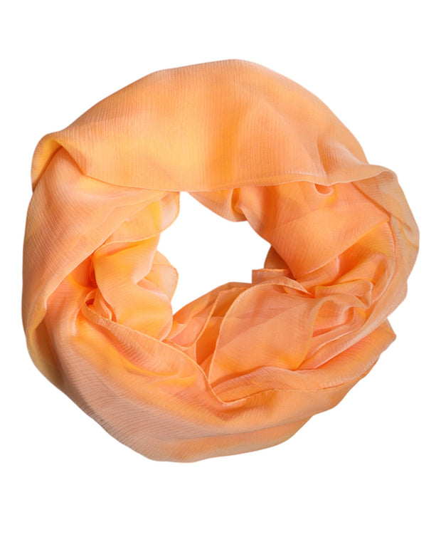 Orange Silk Rectangle Wrap Shawl Scarf