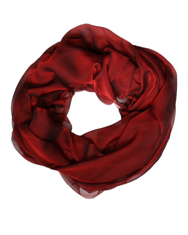 Red Silk Rectangle Women Wrap Shawl Scarf