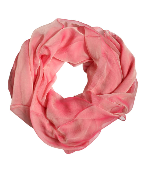 Pink Silk Rectangle Women Wrap Shawl Scarf