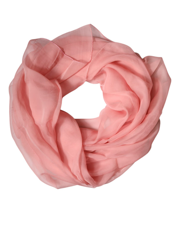Pink Silk Rectangle Women Wrap Shawl Scarf