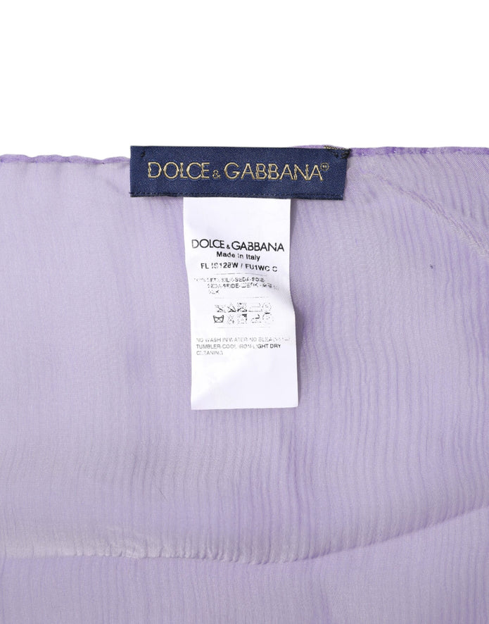 Purple Silk Rectangle Wrap Shawl Scarf