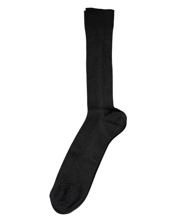Black Cotton DG Logo Mid Calf Men Socks