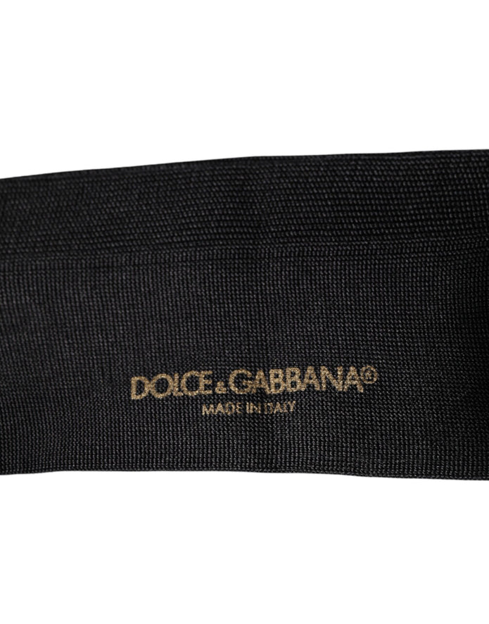 Black Cotton DG Logo Mid Calf Men Socks