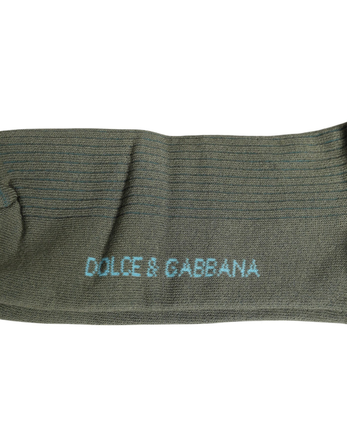 Gray Cotton DG Bear Mid Calf Socks