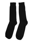 Black Solid Cotton Mid Calf Men Socks