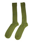 Green Cotton Logo Over The Calf Socks