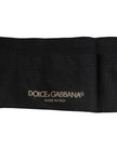 Black Stretch Logo Mid Calf Men Socks