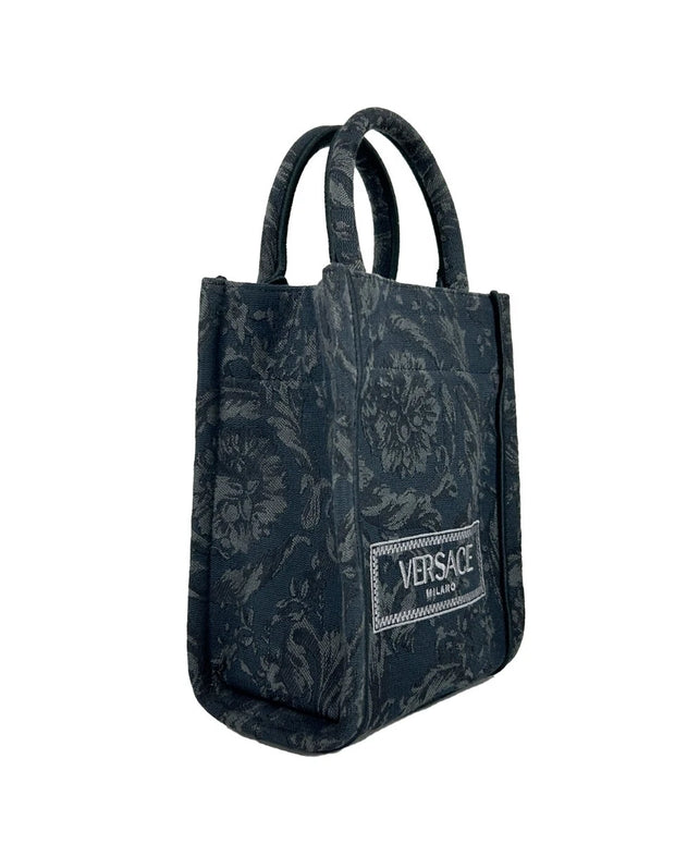 Athena Barocco Mini Top Handle Tote Crossbody Bag Black