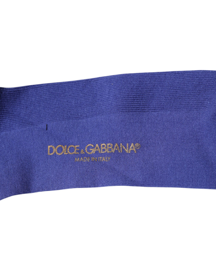 Purple Cotton Logo Over The Calf Socks