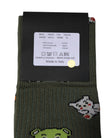 Green Nylon DG Bear Printed Mid Calf Socks