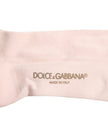 Ivory Cotton Stretch Logo Over Calf Socks