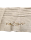 Beige Cotton Stretch Logo Mid Calf Socks