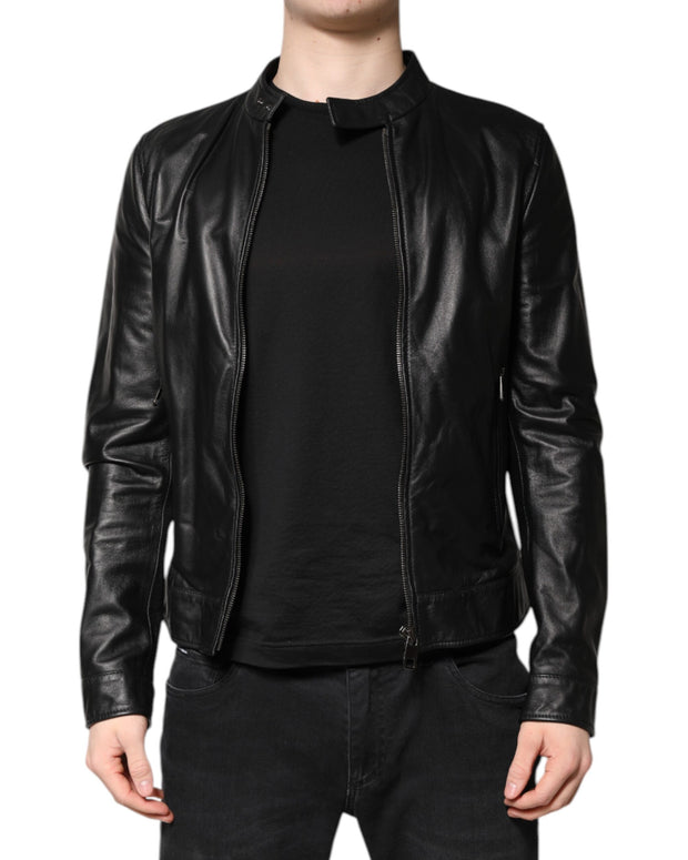 Black Sheep Leather Biker Full Zip Jacket