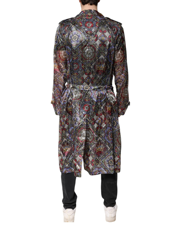 Multicolor Royal Bee Crown Trench Coat Jacket