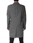 Gray Wool Single Breasted Trench Coat Jacket
