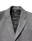 Gray Wool Single Breasted Trench Coat Jacket